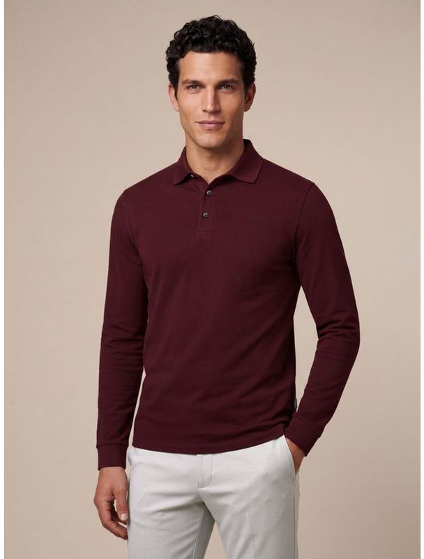 Cavallaro Long-Sleeved Polo Mid Red 116265010