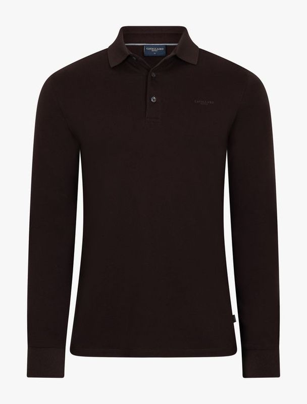 Cavallaro Long-Sleeved Polo Dark Brown 116265010