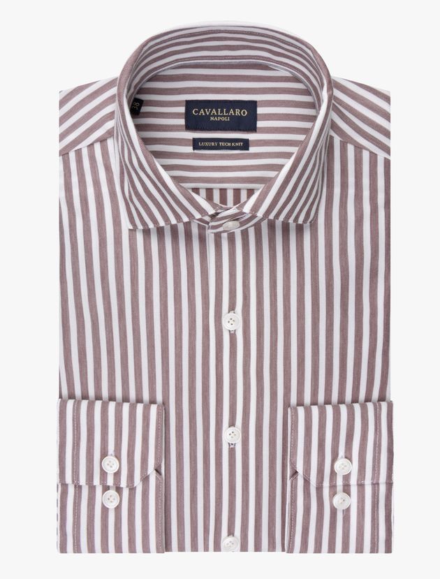 Cavallaro Long-Sleeved Dress Shirt Dark Red 110265002