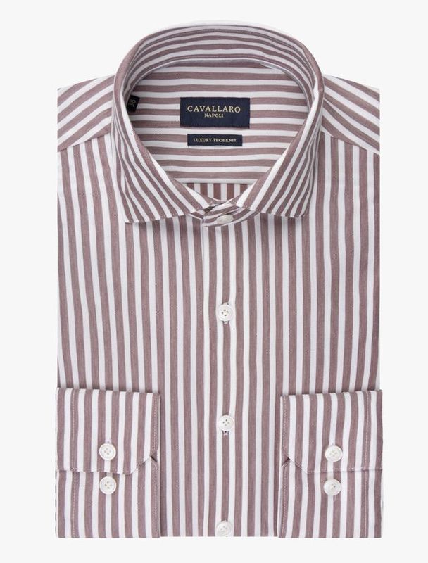 Cavallaro Long-Sleeved Dress Shirt Dark Red 110265002