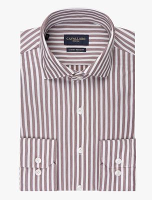 Cavallaro Long-Sleeved Dress Shirt Dark Red 110265002