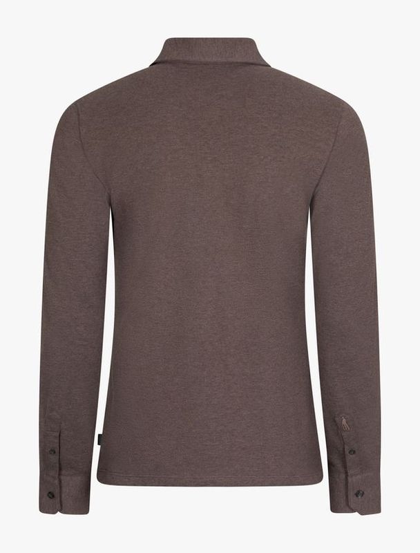 Cavallaro Long-Sleeve Polo Dark Taupe 116265015