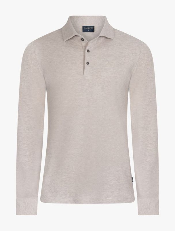 Cavallaro Long-Sleeve Polo Mid Beige 116265015