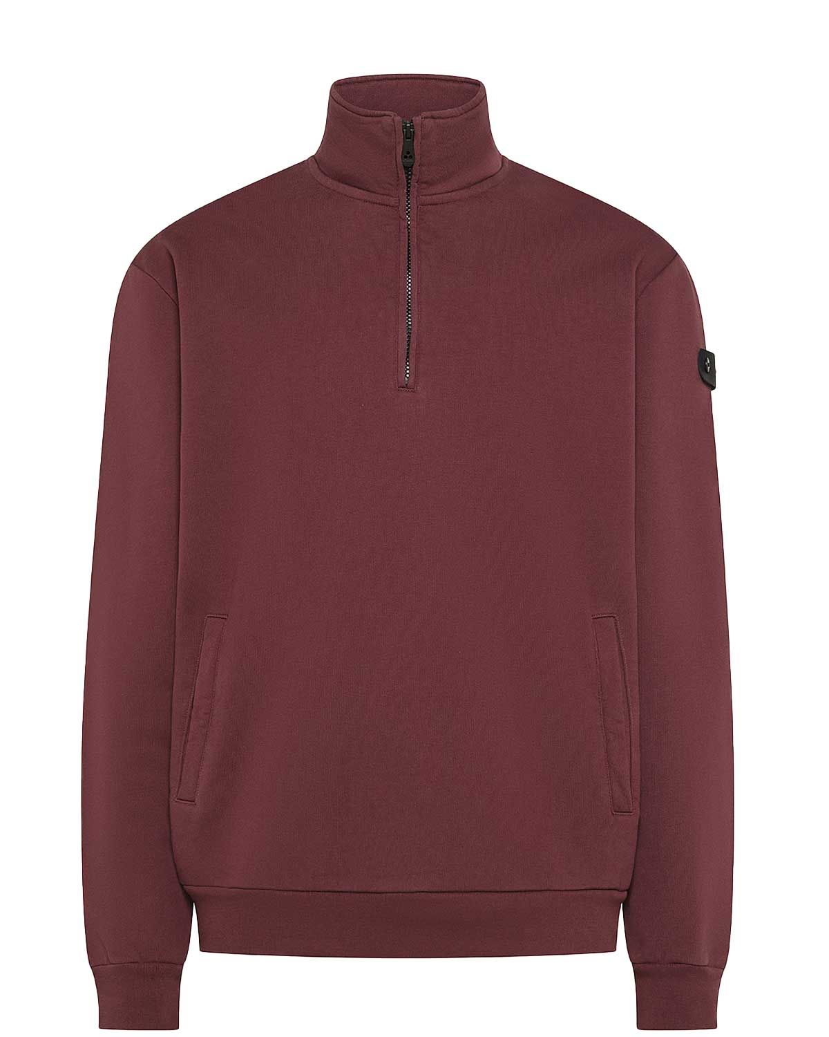 Peuterey Half-Zip Sweatshirt bordeaux 446 heren sweater met halve rits – Van den Broek Herenmode Haarlem