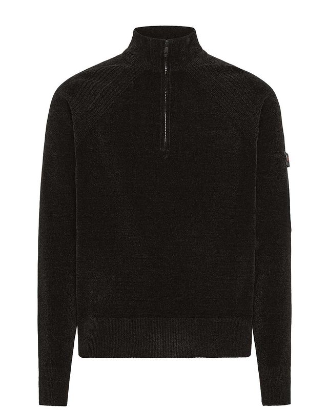 Peuterey CRIVELLI zwarte herenpullover met halve rits en opstaande kraag – Van den Broek Herenmode Haarlem