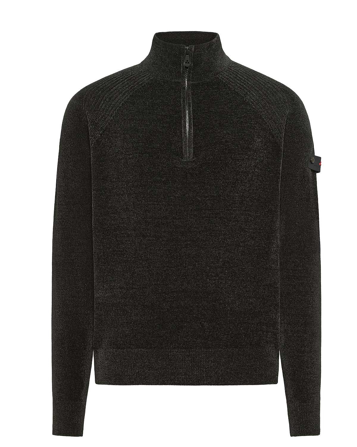 Peuterey CRIVELLI donkergrijze herenpullover met halve rits – Van den Broek Herenmode Haarlem