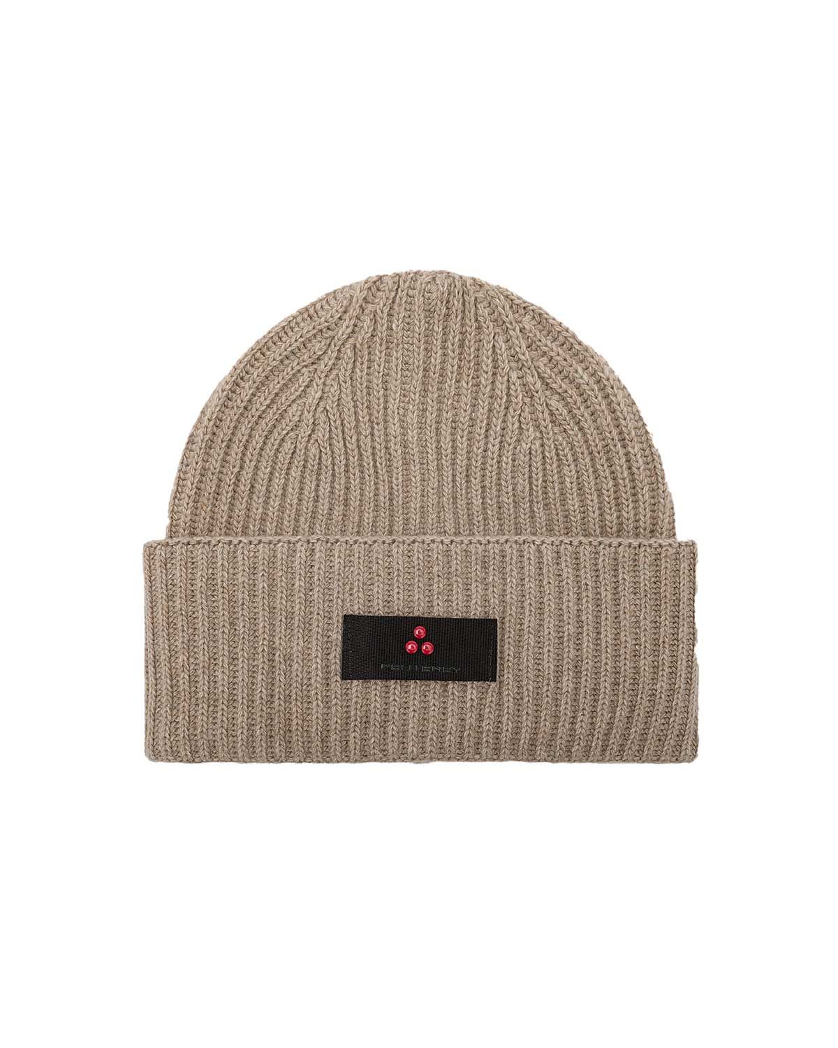 Peuterey beige 852 ribgebreide cashmere blend muts voor heren – Van den Broek Herenmode Haarlem