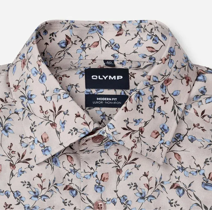 OLYMP Luxor Modern Fit Floral Shirt Natural