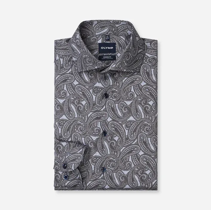 OLYMP Luxor Modern Fit Paisley Shirt Navy