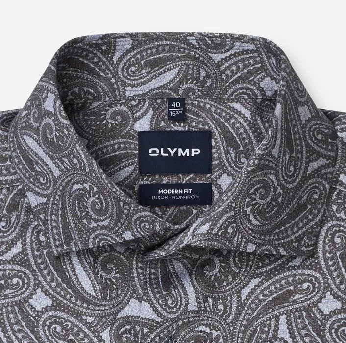 OLYMP Luxor Modern Fit Paisley Shirt Navy