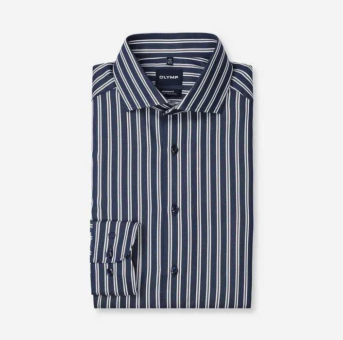 OLYMP Luxor Modern Fit Striped Shirt Navy