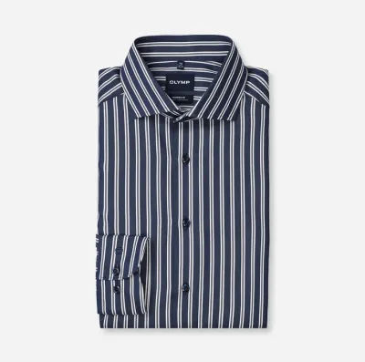 OLYMP Luxor Modern Fit Striped Shirt Navy