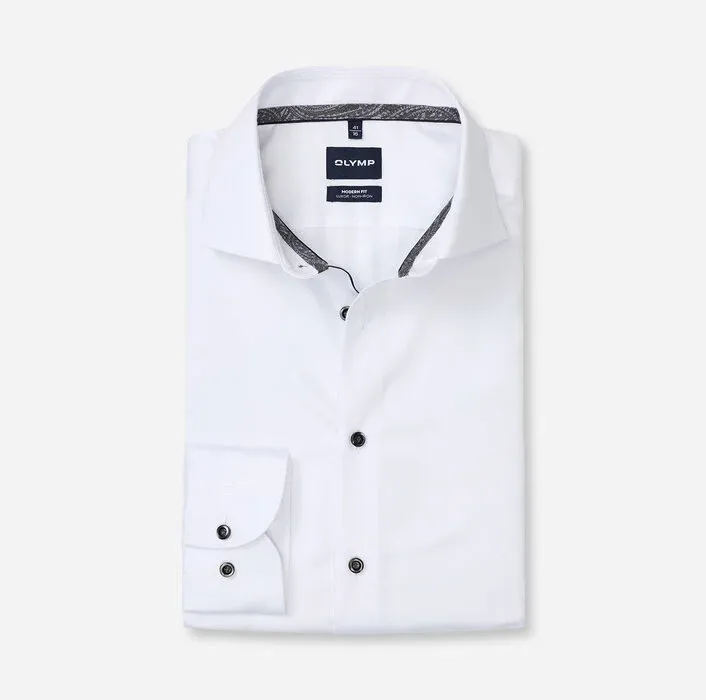 OLYMP Luxor Modern Fit Contrast Shirt White