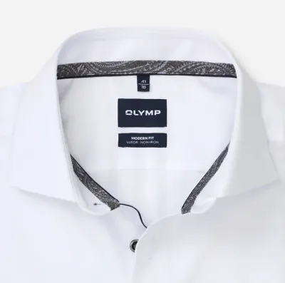 OLYMP Luxor Modern Fit Contrast Shirt White