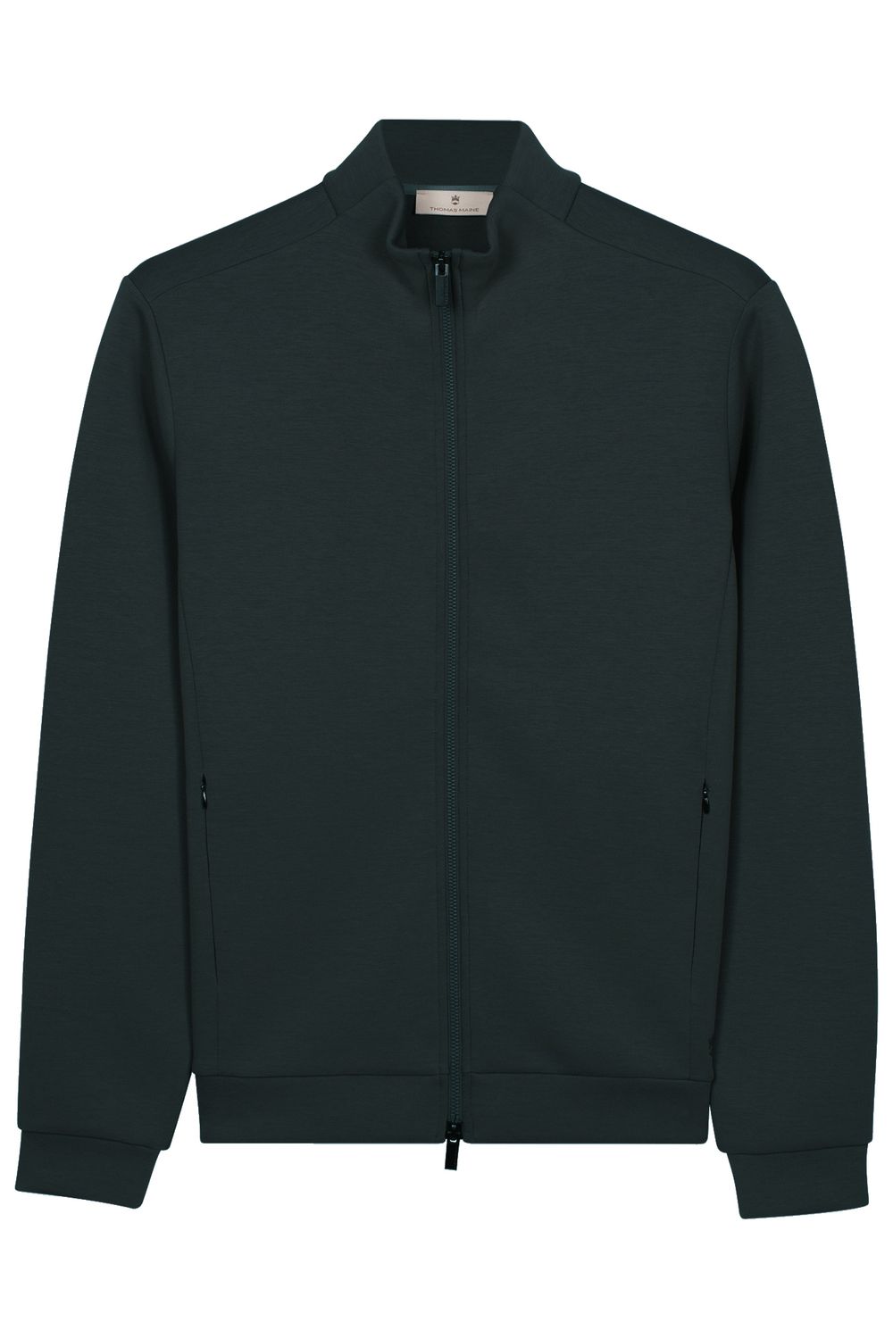 Thomas Maine men’s navy full-zip cardigan 6222TM011, front view at Van den Broek Herenmode