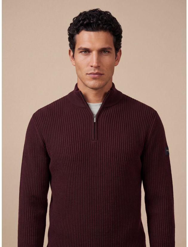 Cavallaro Half-Zip Sweater Dark Red 118265016