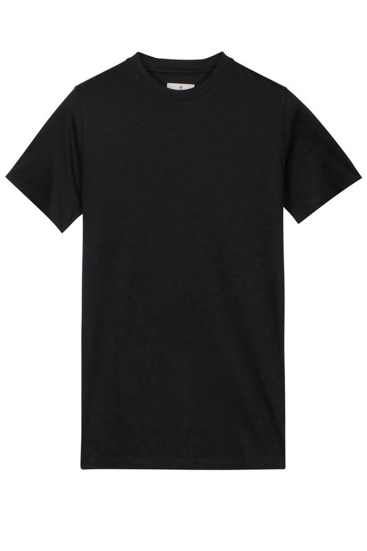 Thomas Maine black Liquid Cotton crew-neck T-shirt NOS50TM078, front view