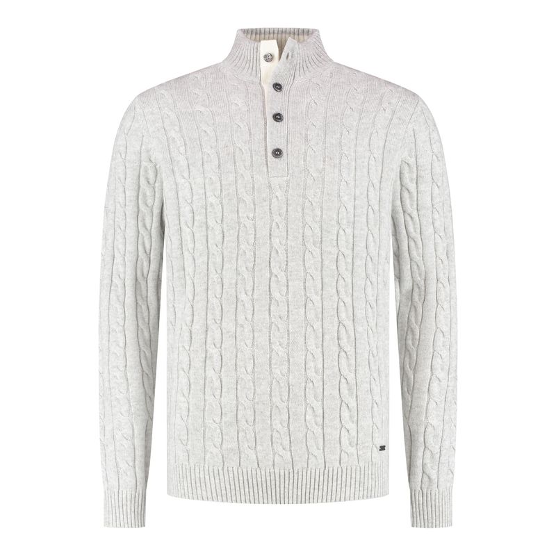 Seven Dials Chicago Half-Button Pullover Light Grey SDL26305CL48
