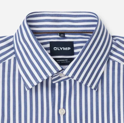 OLYMP Luxor Modern Fit Striped Shirt Navy