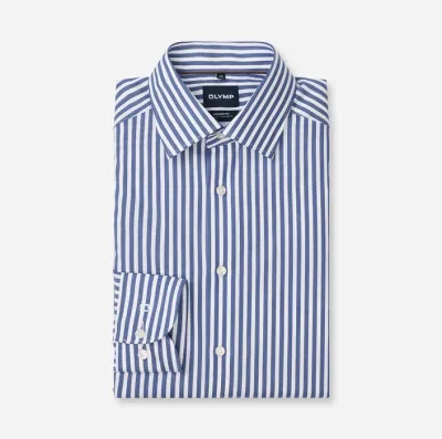 OLYMP Luxor Modern Fit Striped Shirt Navy