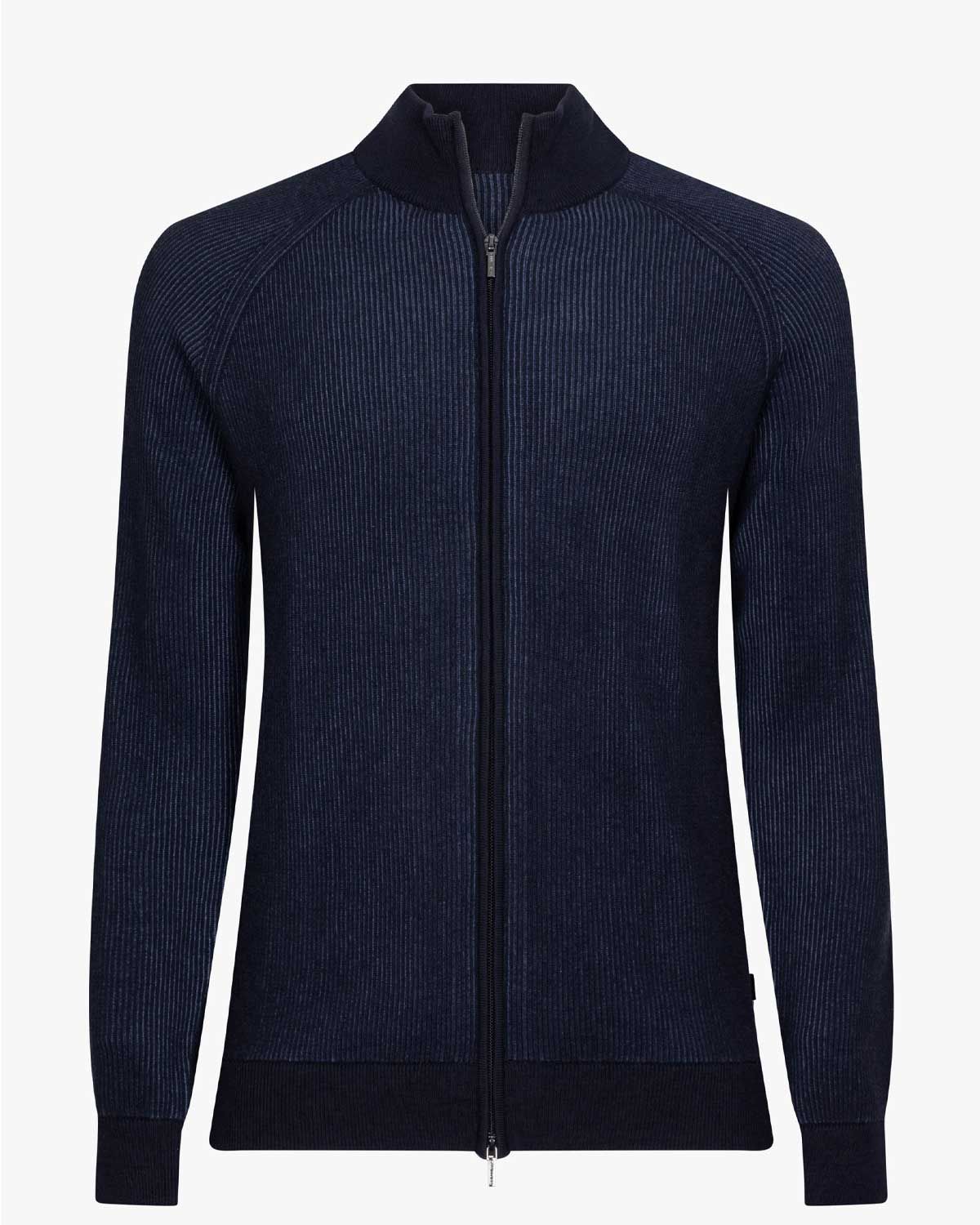 Cavallaro Romano Full Zip Cardigan blauw, vooraanzicht