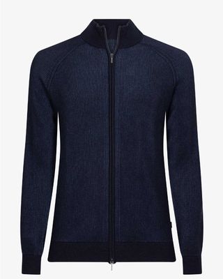 Cavallaro Romano Full Zip Cardigan blauw, vooraanzicht
