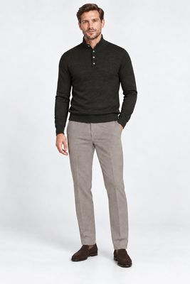 Seven Dials Payton Forest Green Merino Polo SDL00005GU40