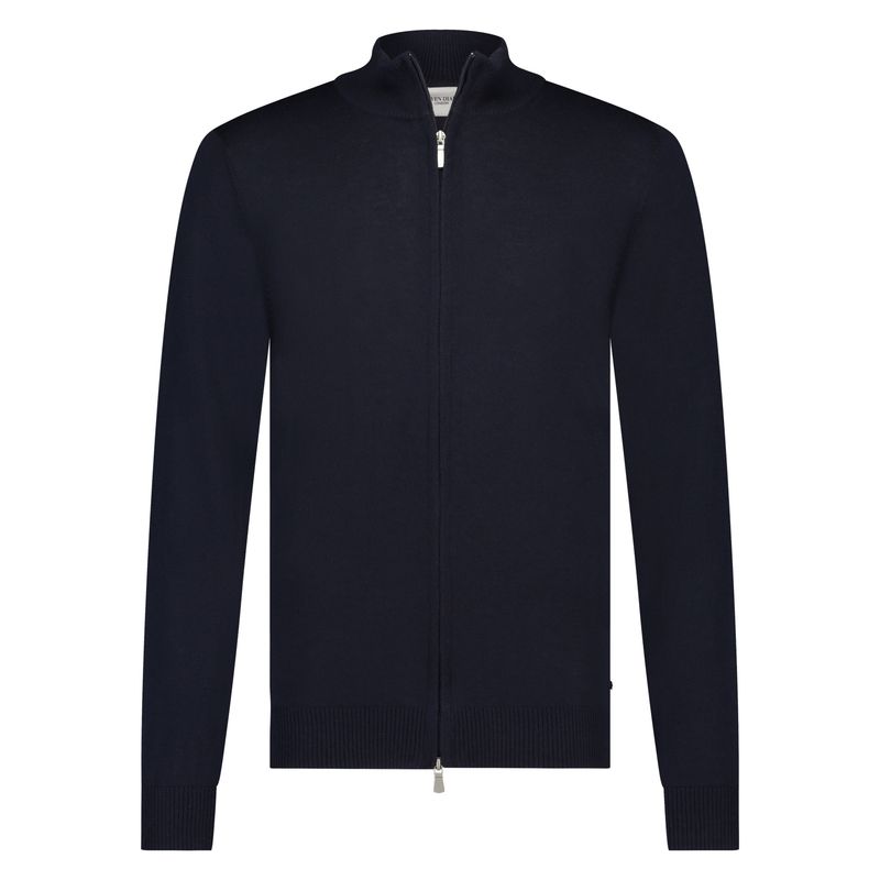 Seven Dials Paul Full-Zip Merino Cardigan Navy SDL00005RO18
