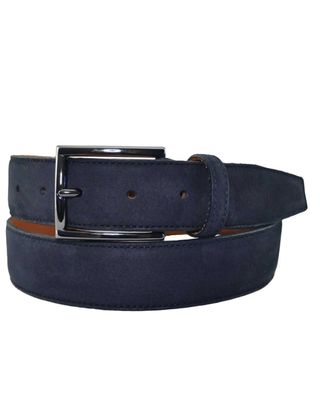 Dark blue nubuck men's belt by 6 Road Fashion, model 500000-47, 3.5 cm wide