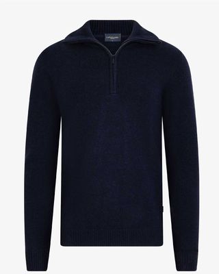 Cavallaro Sanmori half zip pullover blauw, vooraanzicht
