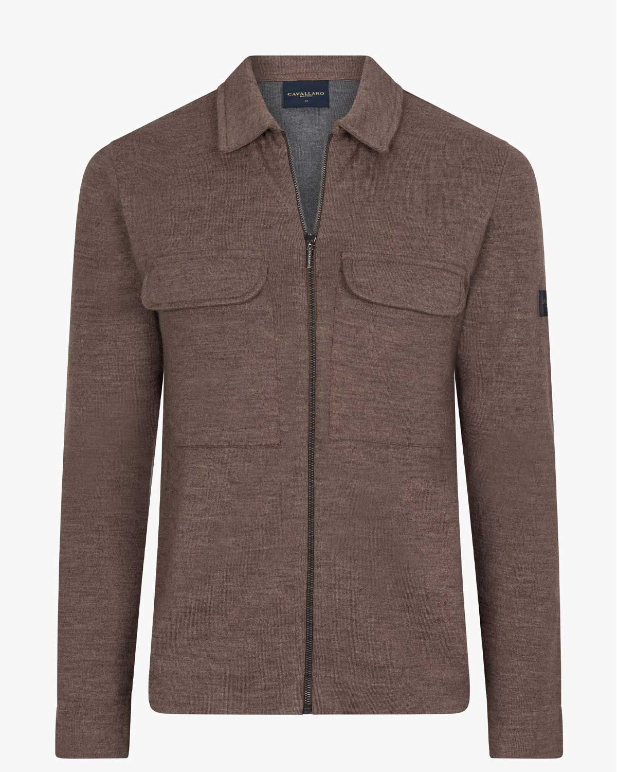 Cavallaro Malanio Cardigan in taupe, vooraanzicht