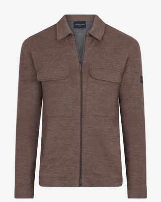 Cavallaro Malanio Cardigan in taupe, vooraanzicht