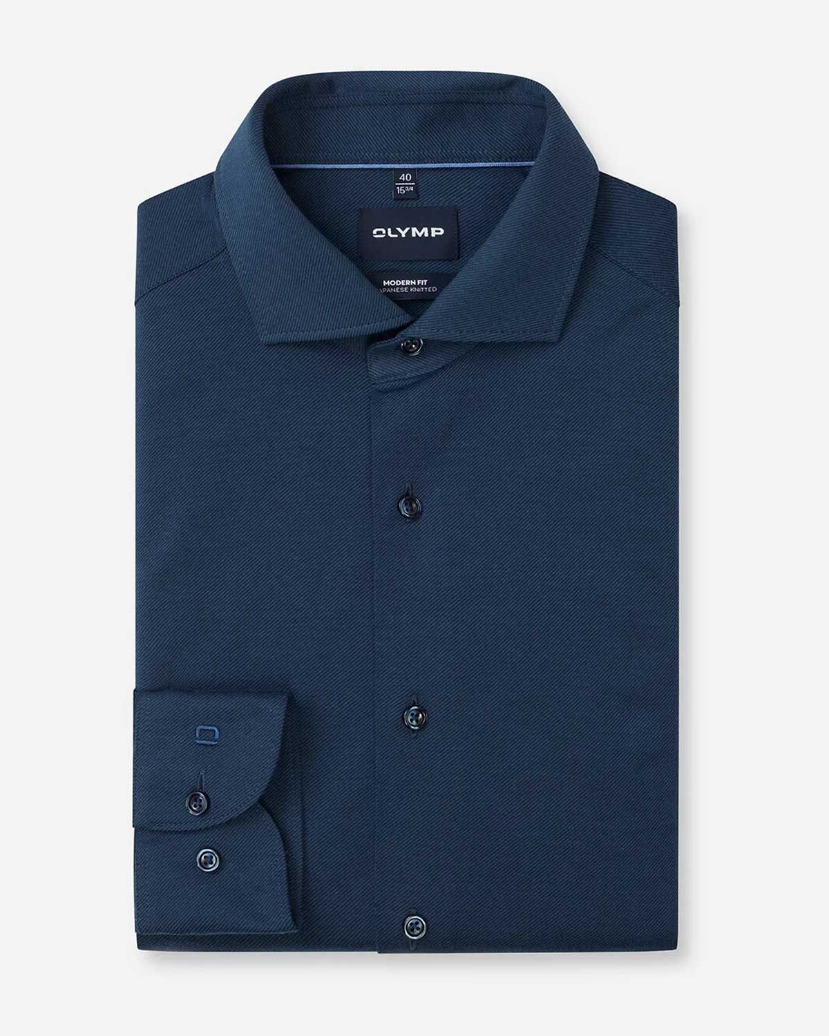 OLYMP Smart Business overhemd in marineblauw met Royal Kent-kraag