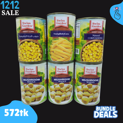 SG 6 Mixed Cans [3 Mushroom + 2 Sweet Corn + 1 Baby Corn]