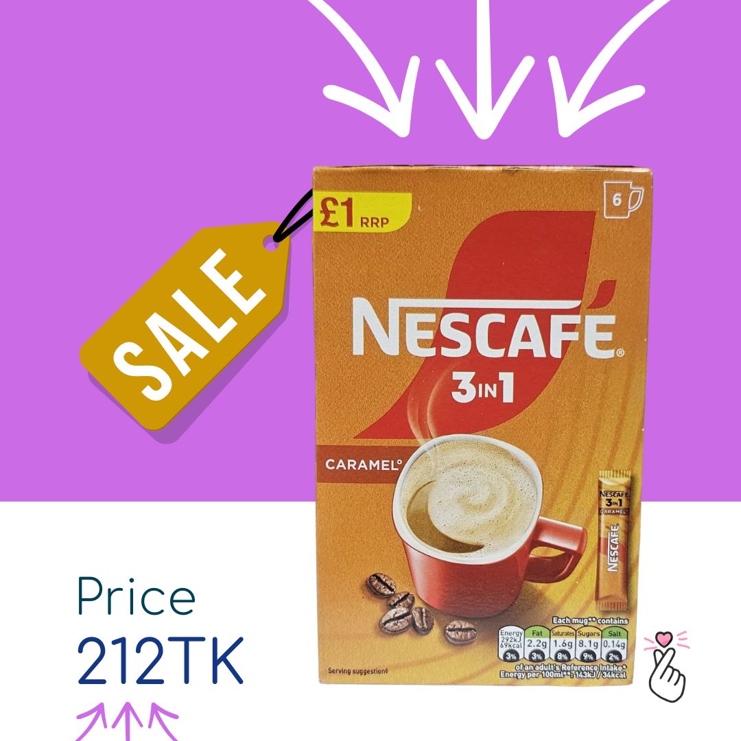 Nescafe Caramel Coffee Box (UK) 6 sachets - Expiry: August 2025