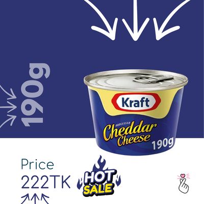 Kraft Cheddar Cheese Tin - 190g (Expiry: 19/09/25)