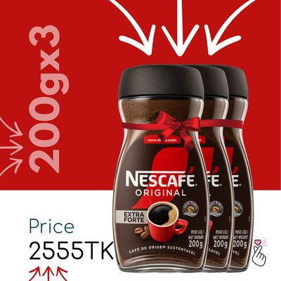 Nescafe Original 600 (Extra Forte 200 x 3) - Expiry Sep 2026