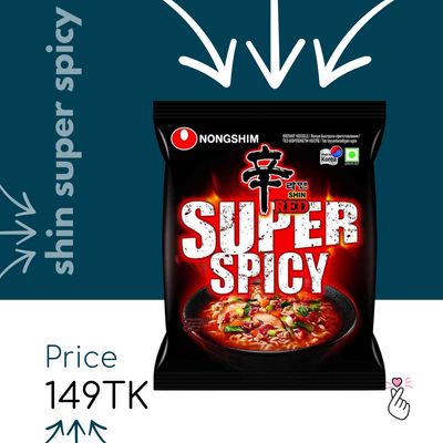 Nongshim Single Packs - Shin Super Spicy RED (no Halal logo)
