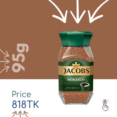 Jacobs Monarch Coffee 95g Jar - Expiry Dec 2026