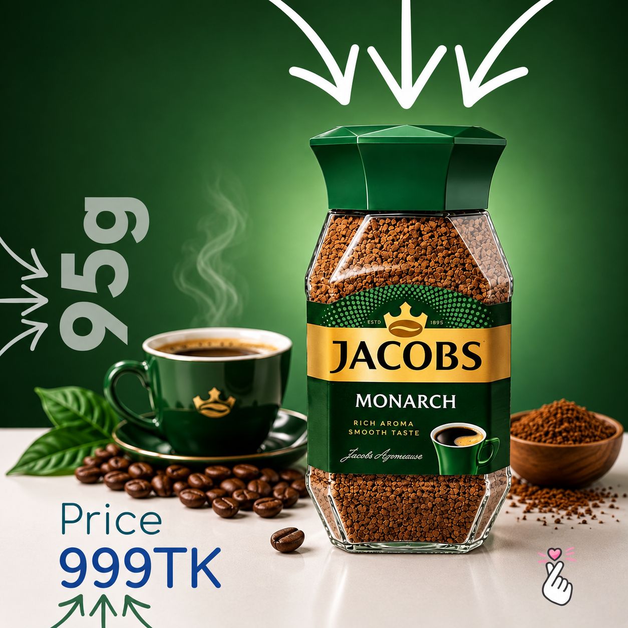 Jacobs Coffee 95g Jar - MONARCH