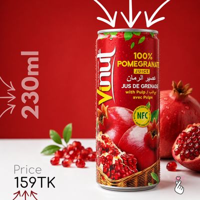 100% Vinut Juice Can 230ml (Vietnam) - Pomegranate