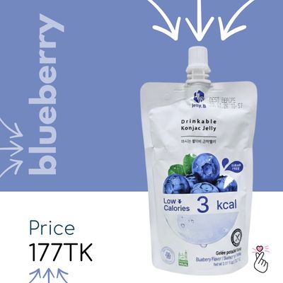 Jelly B Drinkable Konjac Jelly - 150ml Pouch (Halal) - Blueberry