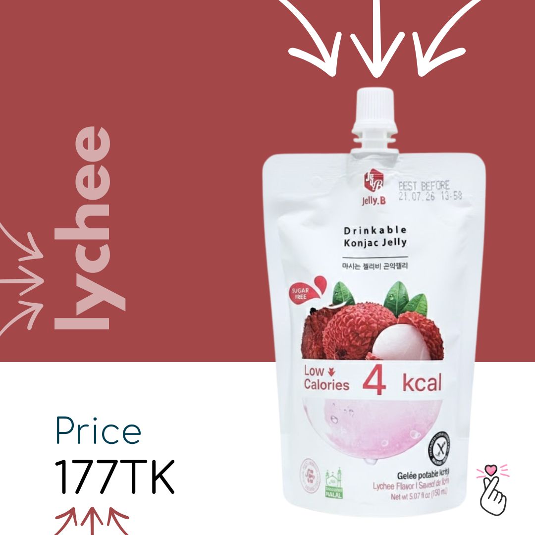 Jelly B Drinkable Konjac Jelly - 150ml Pouch (Halal) - Lychee