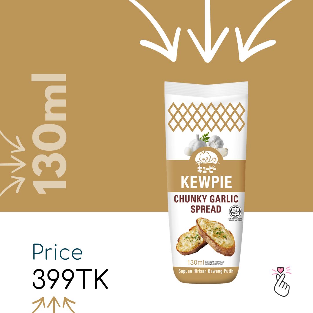 Kewpie Sandwich Spread 130ml – Chunky Garlic (Expiry: 14/09/2026)
