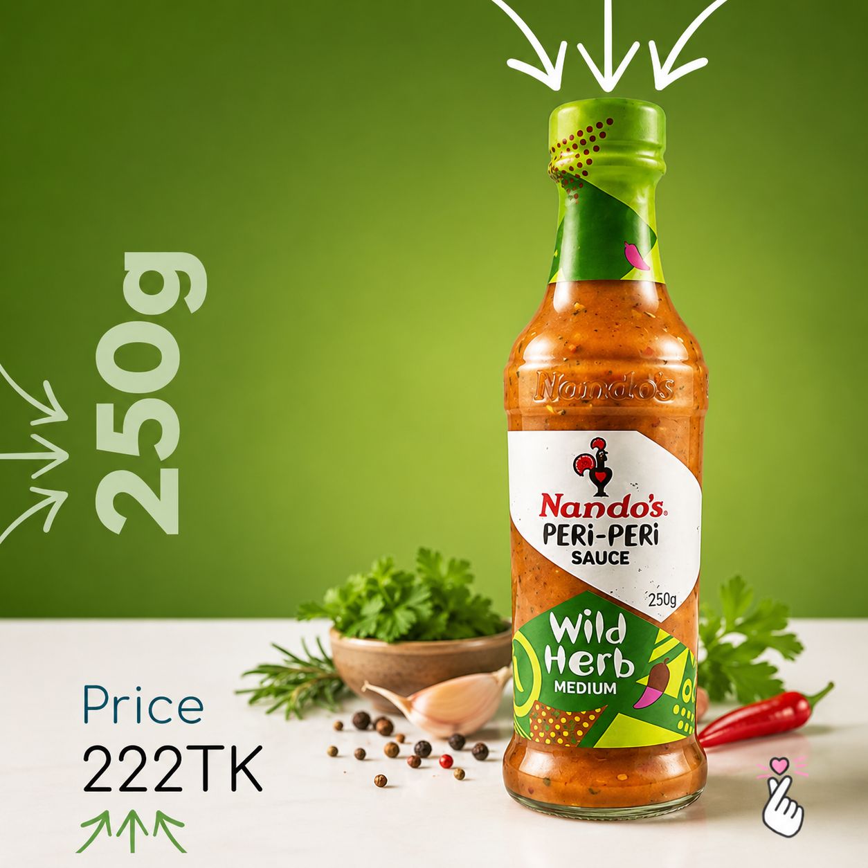 Nando’s Peri Peri Sauce 250g - Expiry 23Aug2026 - WILD HERB