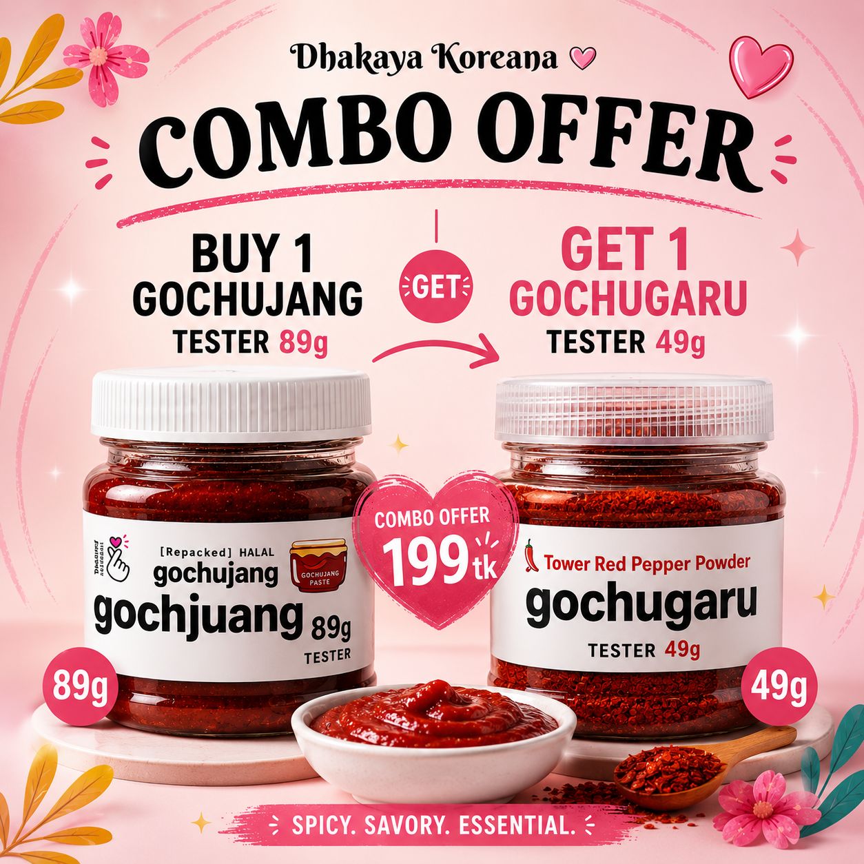 Gochu Combo > Gochugaru 49g Tester + Gochujang 89g Tester