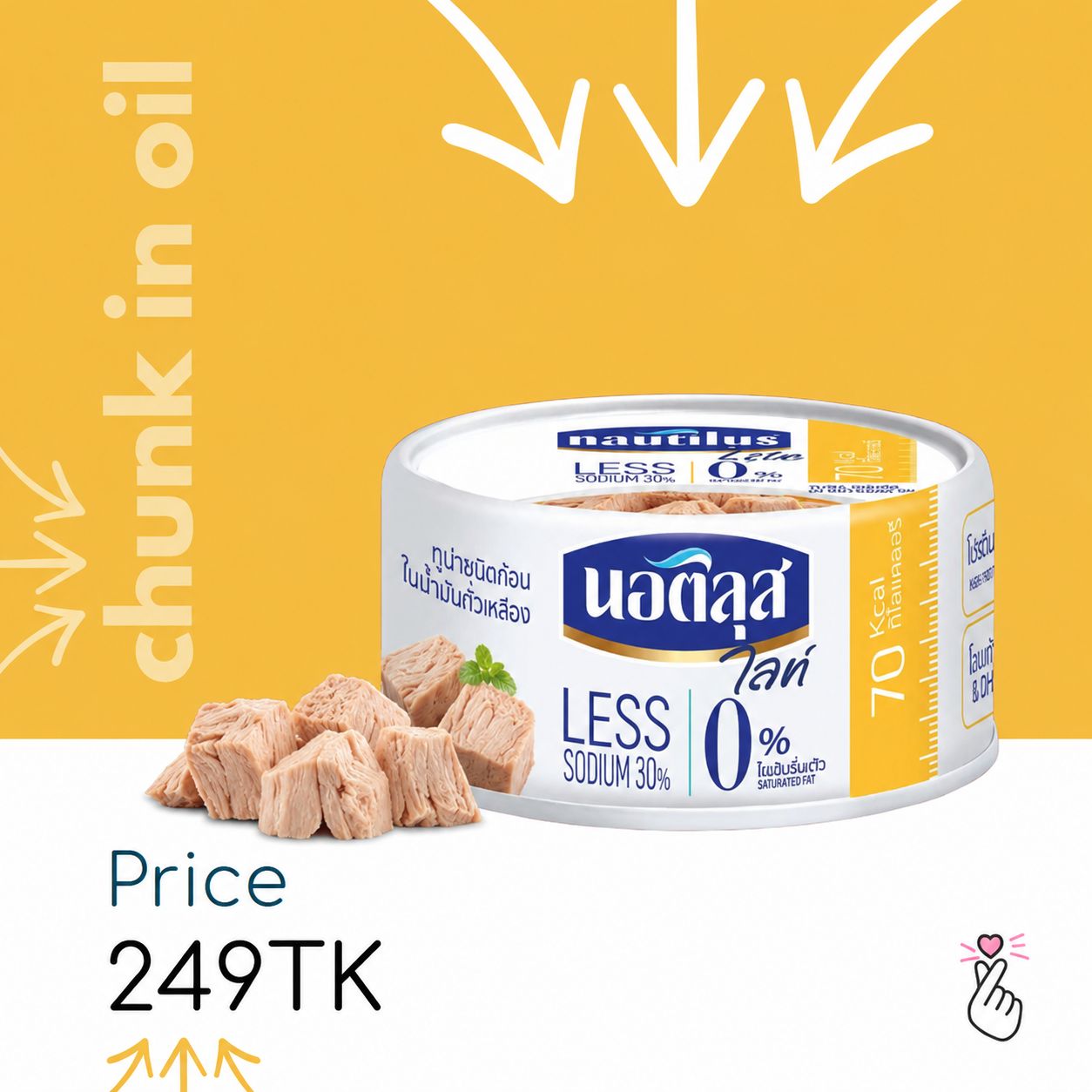 Nautilus Lite Tuna Can - Chunks in Soybean Oil