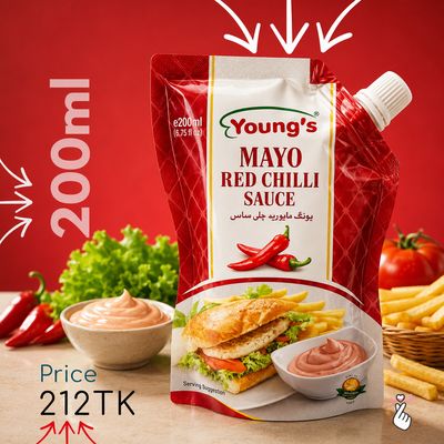 Young's Mayo Red Chilli Sauce Pouch 200ml