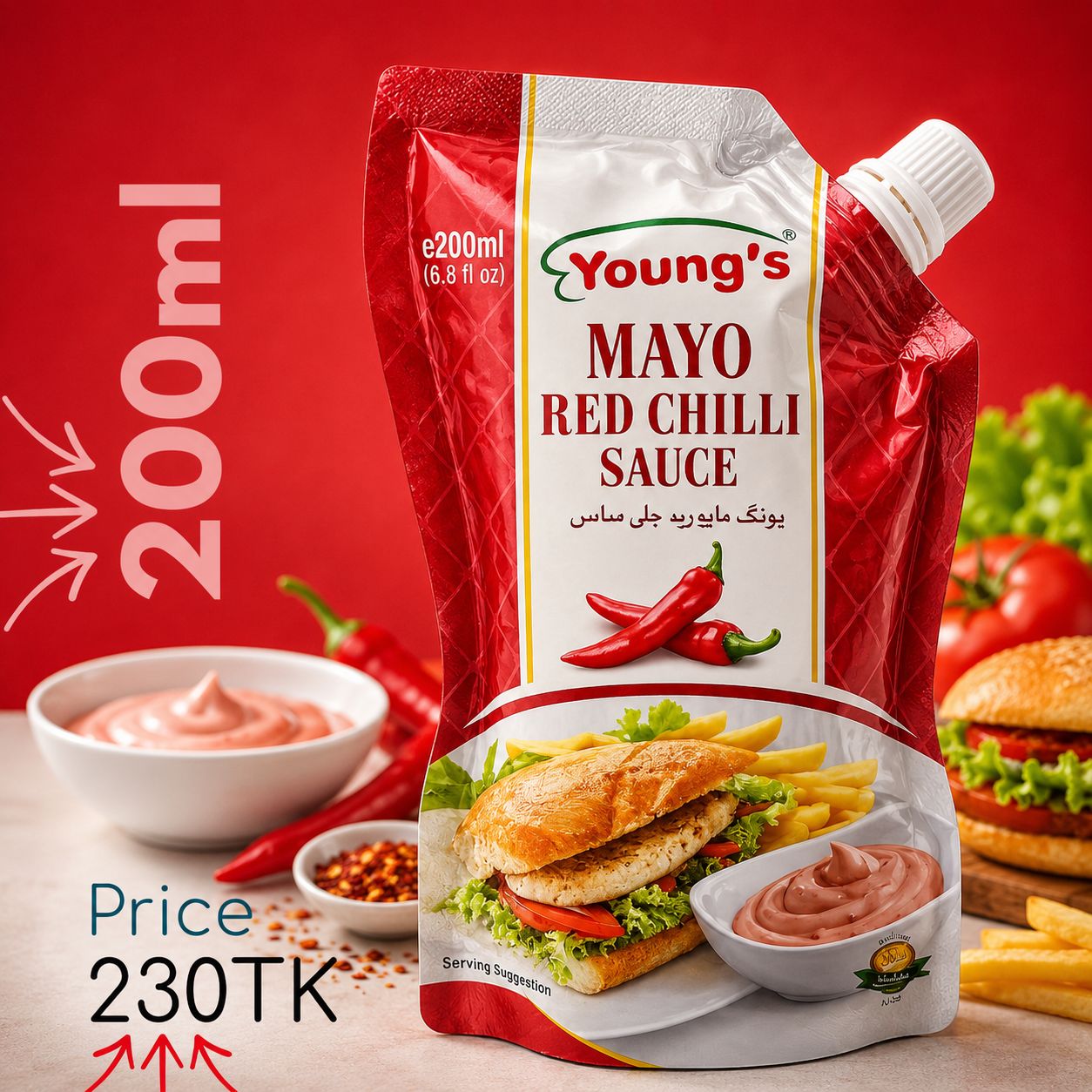 Young's Pouch 200ml - Chilli Mayo