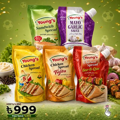 Young's PENTA Offer - Original + Fajita + BBQ + Sandwich + Garlic
